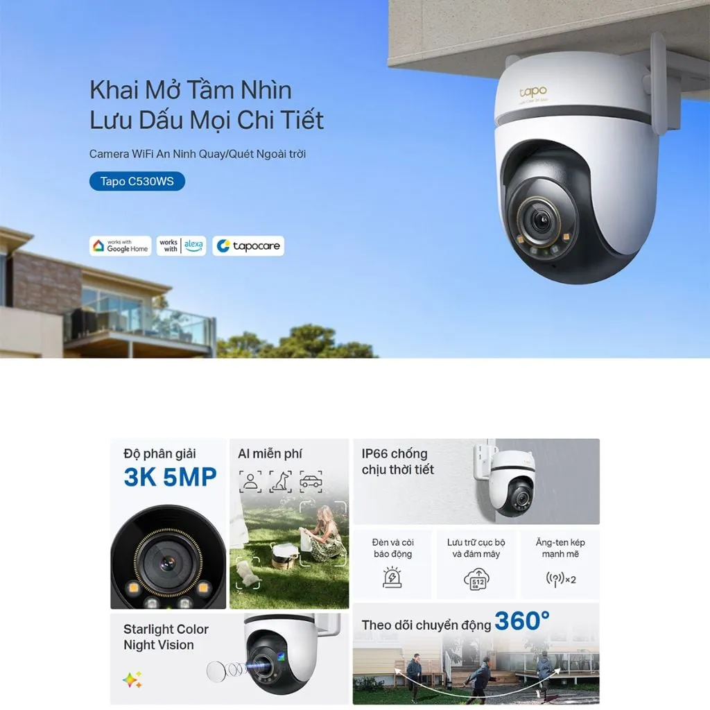 Camera giám sát ngoài trời TP-Link Tapo C530WS | AKIA
