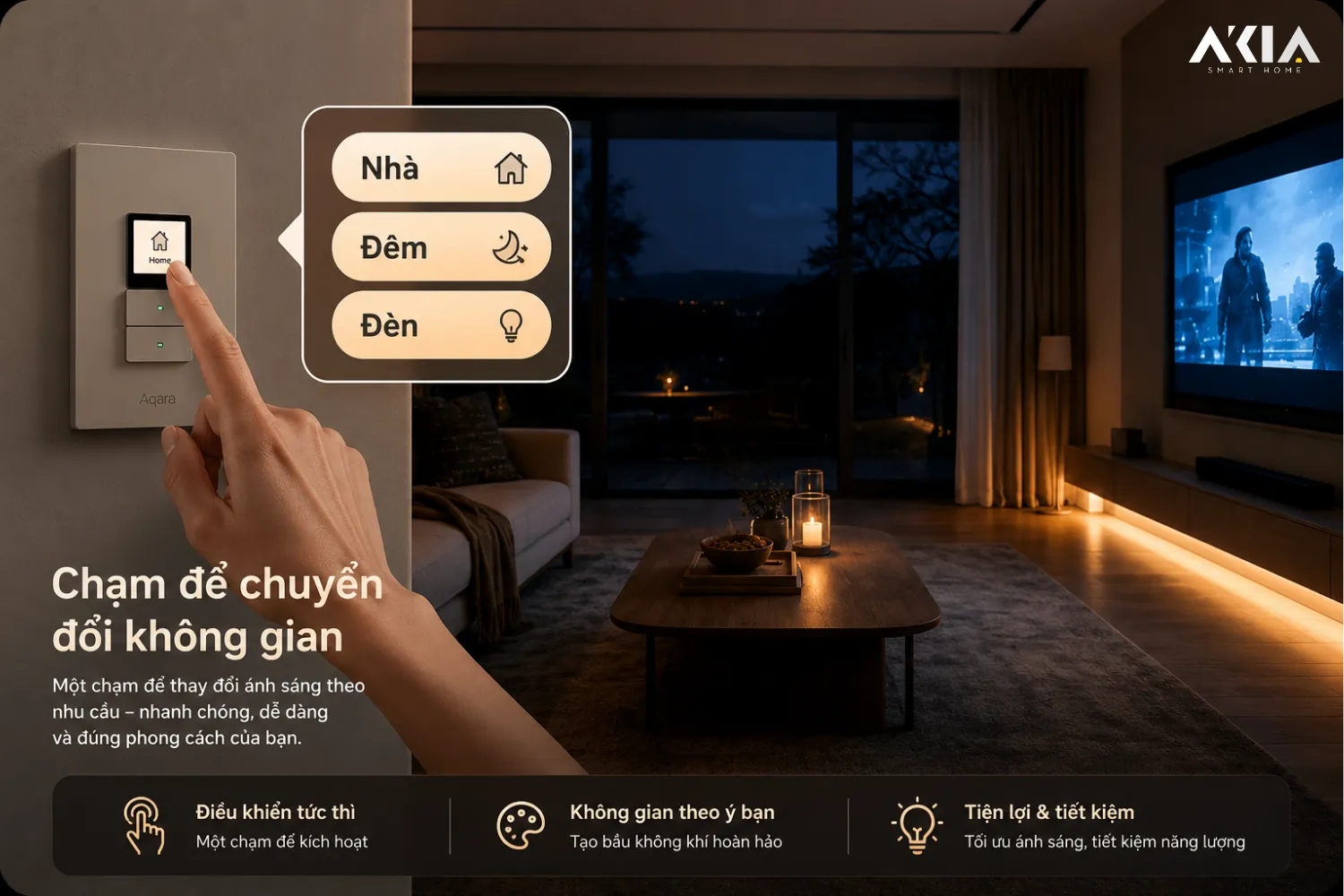 Công Tắc Chữ Nhật Màn Hình Aqara Presence Touchscreen Switch S100 Us 17 Công Tắc Aqara Presence Touchscreen Switch S100 Us - Akia Smart Home