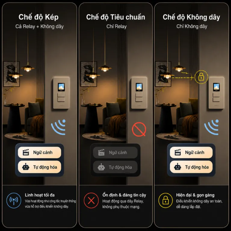 Công tắc chữ nhật màn hình Aqara Presence Touchscreen Switch S100 US | AKIA