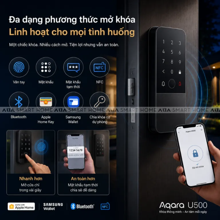 Khóa cửa thông minh Aqara U500 Phù Hợp Nhiều Loại Cửa – Gate Lock U500 (cửa cổng) - AKIA Smart Home