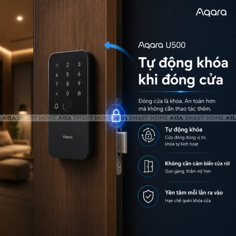 Khóa cửa thông minh Aqara U500 Phù Hợp Nhiều Loại Cửa - AKIA Smart Home