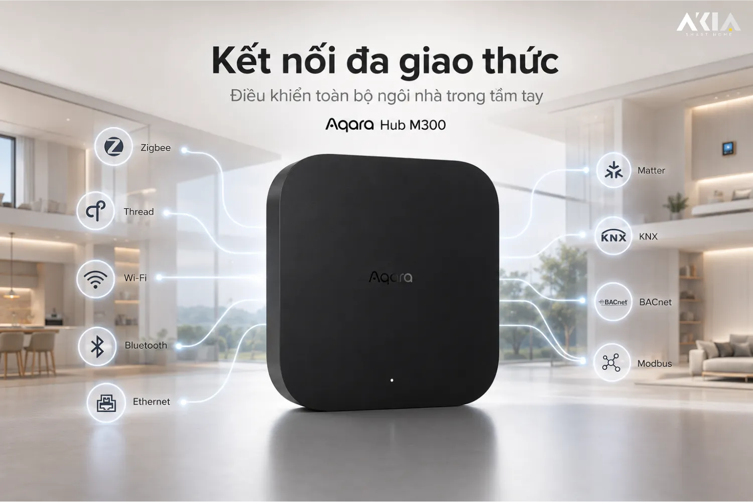 Bộ Điều Khiển Trung Tâm Aqara M300 9 Bộ Điều Khiển Trung Tâm Aqara M300 - Akia Smart Home