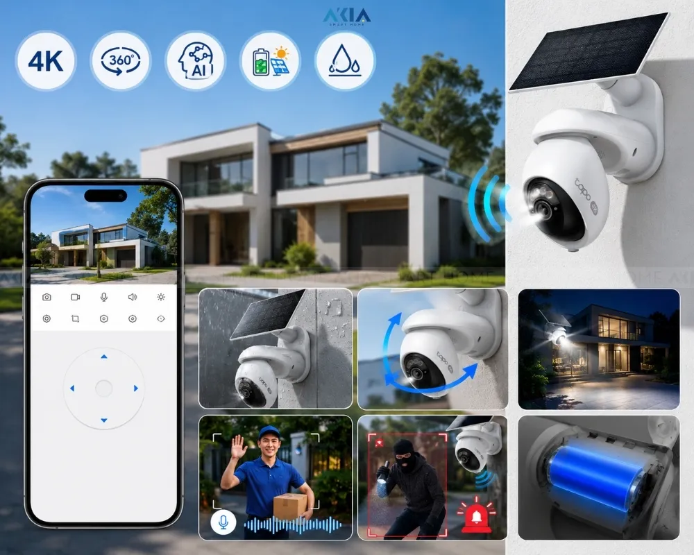 Camera Ngoài Trời Tapo C660 Kit - Kèm Pin Năng Lượng Mặt Trời 20 Camera Ngoài Trời Tapo C660 Kit – Camera An Ninh 4K Xoay Quét, Pin &Amp; Năng Lượng Mặt Trời - Akia Smart Home