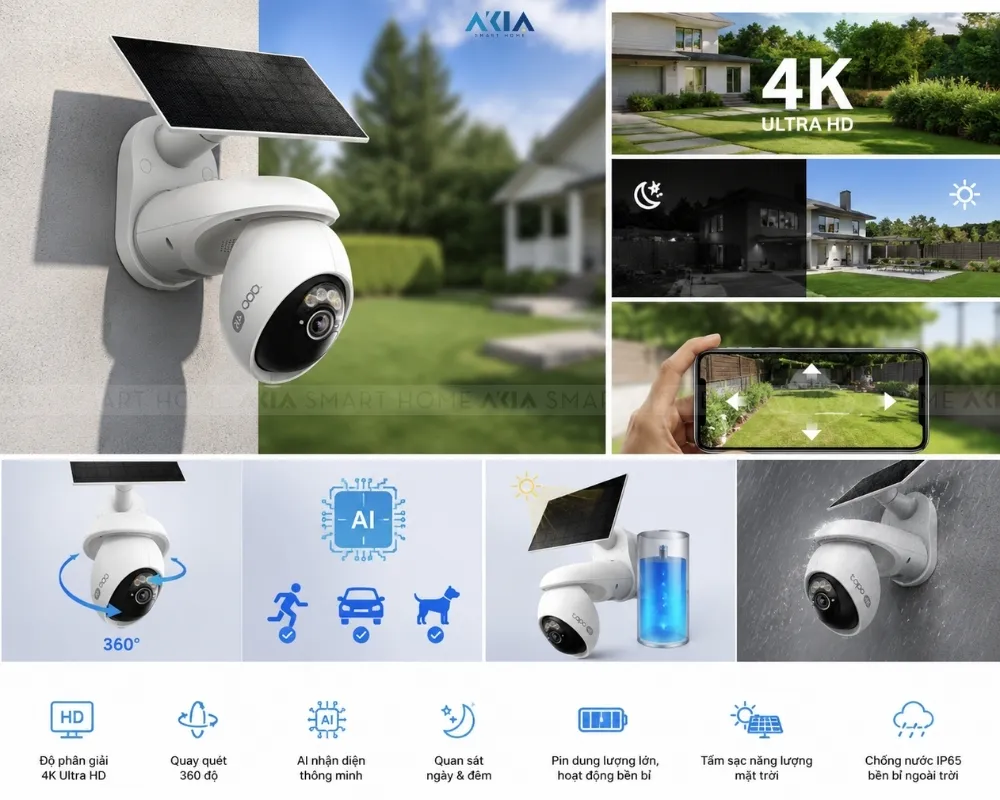 Camera Ngoài Trời Tapo C660 Kit - Kèm Pin Năng Lượng Mặt Trời 11 Camera Ngoài Trời Tapo C660 Kit – Camera An Ninh 4K Xoay Quét, Pin &Amp; Năng Lượng Mặt Trời - Akia Smart Home