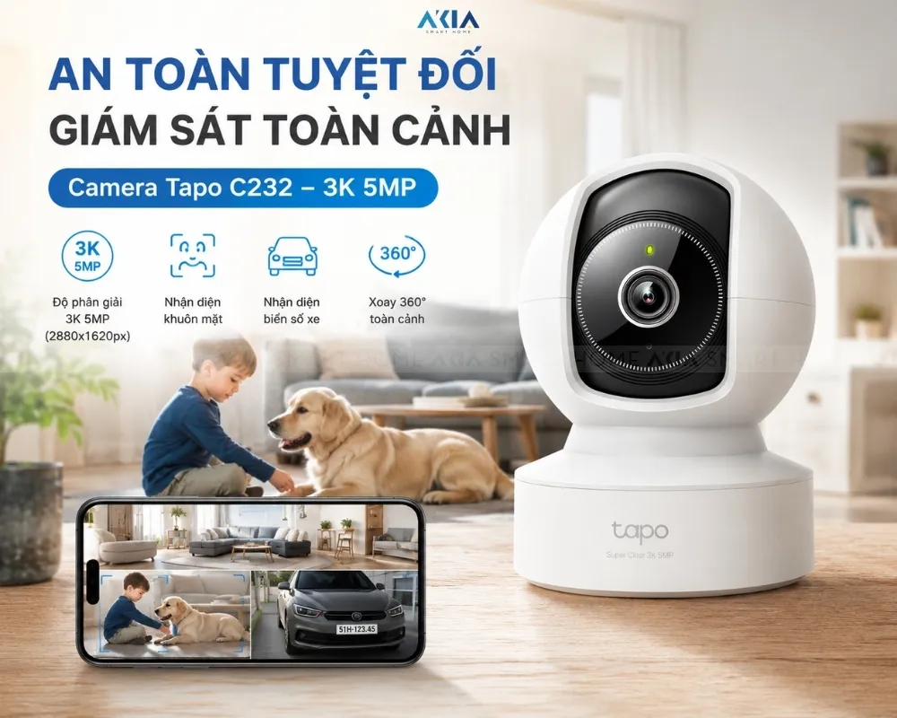 Camera Wifi Trong Nhà Ai Tapo C232 9 Camera Trong Nhà Wifi Ai Tapo C232 - Akia Smart Home