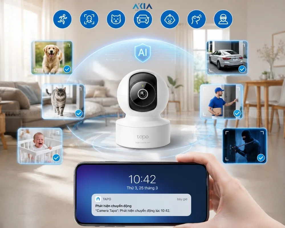 Camera Wifi Trong Nhà Ai Tapo C232 11 Camera Trong Nhà Wifi Ai Tapo C232 - Akia Smart Home