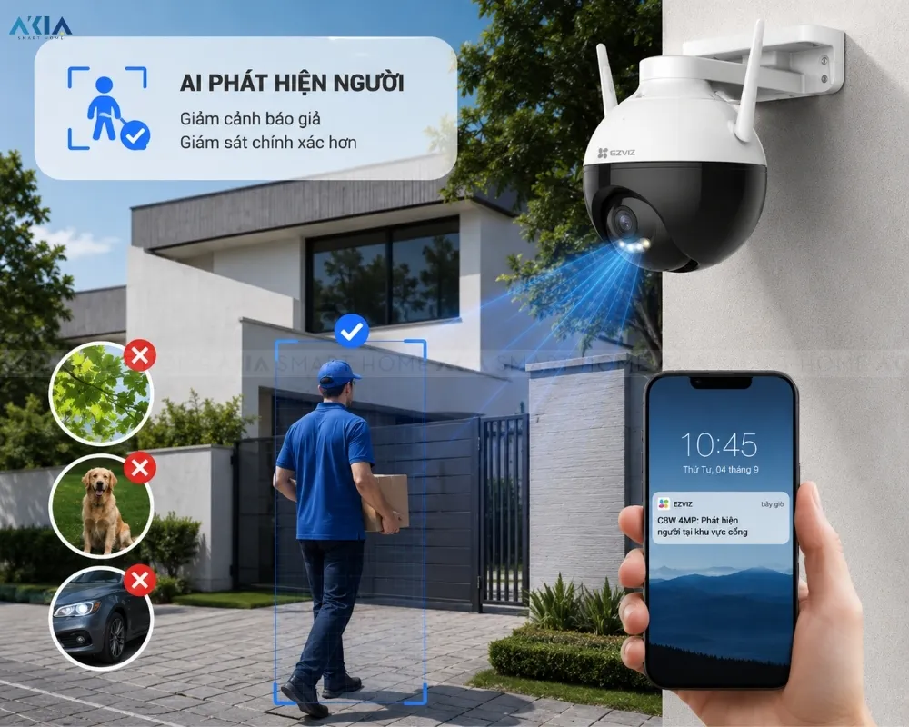 Camera Wifi Ezviz C8W 4Mp - 4Mp Có Màu Ban Đêm 14 Camera Wifi Ip Quay Quét Ezviz C8W 4Mp - Akia Smart Home