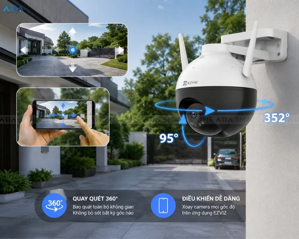 Camera Wifi Ezviz C8W 4Mp - 4Mp Có Màu Ban Đêm 12 Camera Wifi Ip Quay Quét Ezviz C8W 4Mp - Akia Smart Home