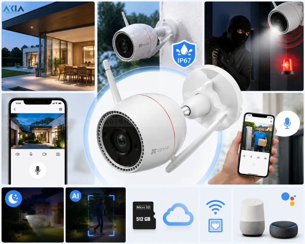 Camera Wifi Ngoài Trời Ezviz H3C 3Mp 18 Camera Wifi Ngoài Trời 3Mp Ezviz H3C - Akia Smart Home
