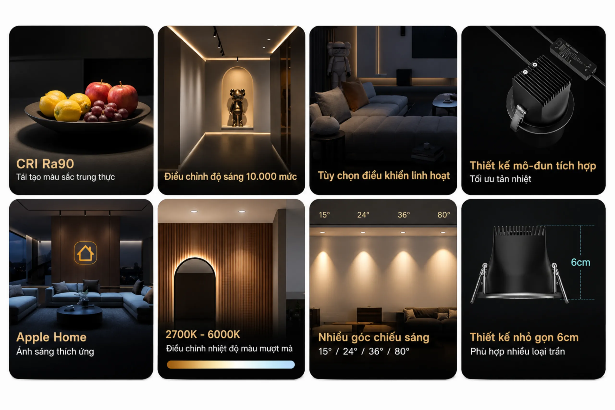 Đèn Âm Trần Downlight Aqara T2 Lite 22 Đèn Âm Trần Downlight Aqara T2 Lite - Akia Smart Home