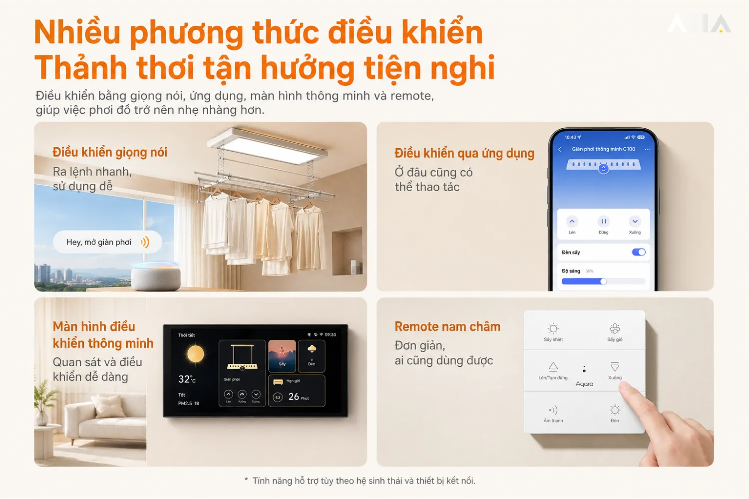 Giàn Phơi Thông Minh Âm Trần Aqara C100 14 Giàn Phơi Thông Minh Âm Trần Aqara C100 - Akia Smart Home