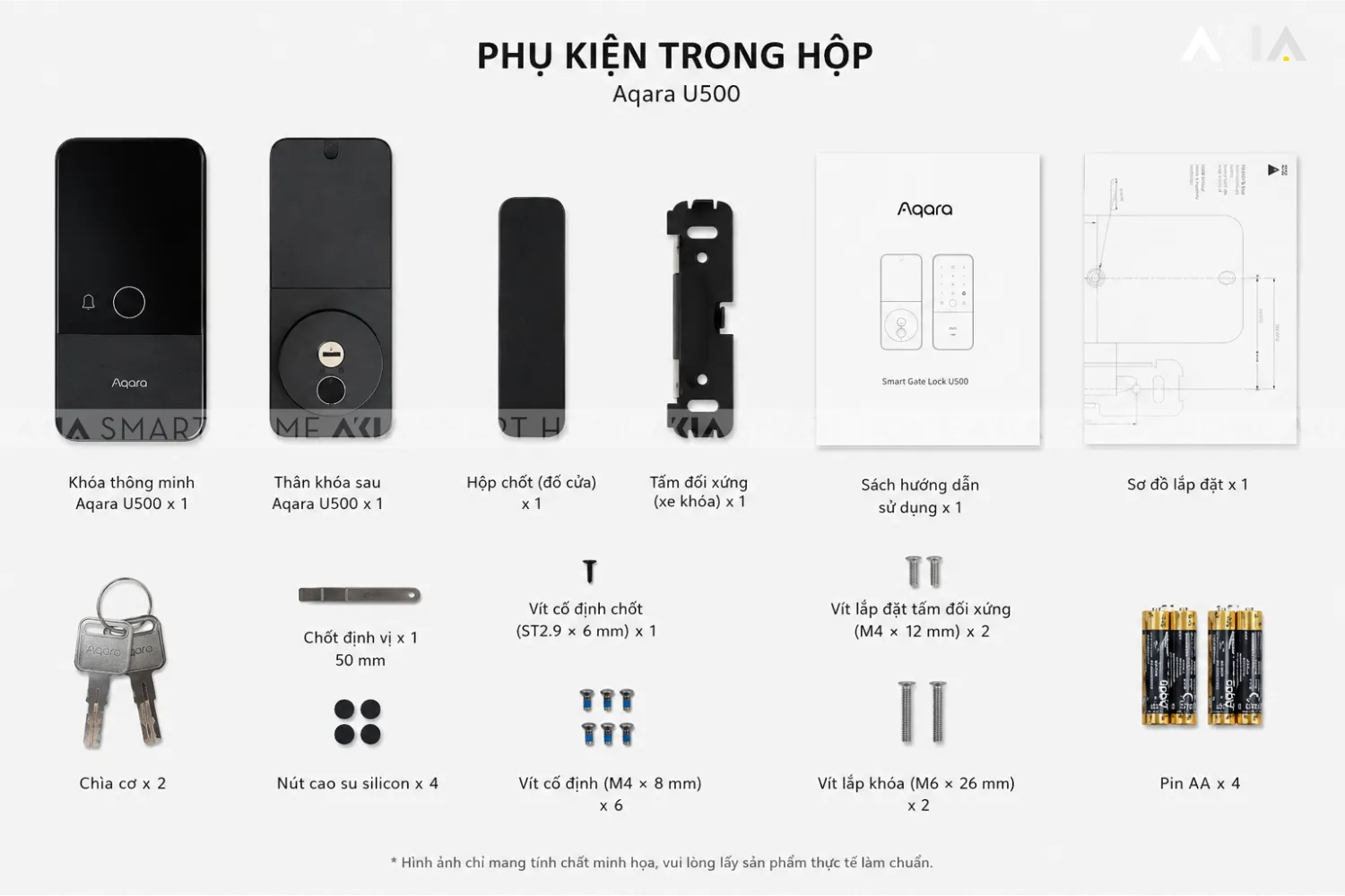 Khóa Cửa Thông Minh Aqara U500 Phù Hợp Nhiều Loại Cửa - Akia Smart Home