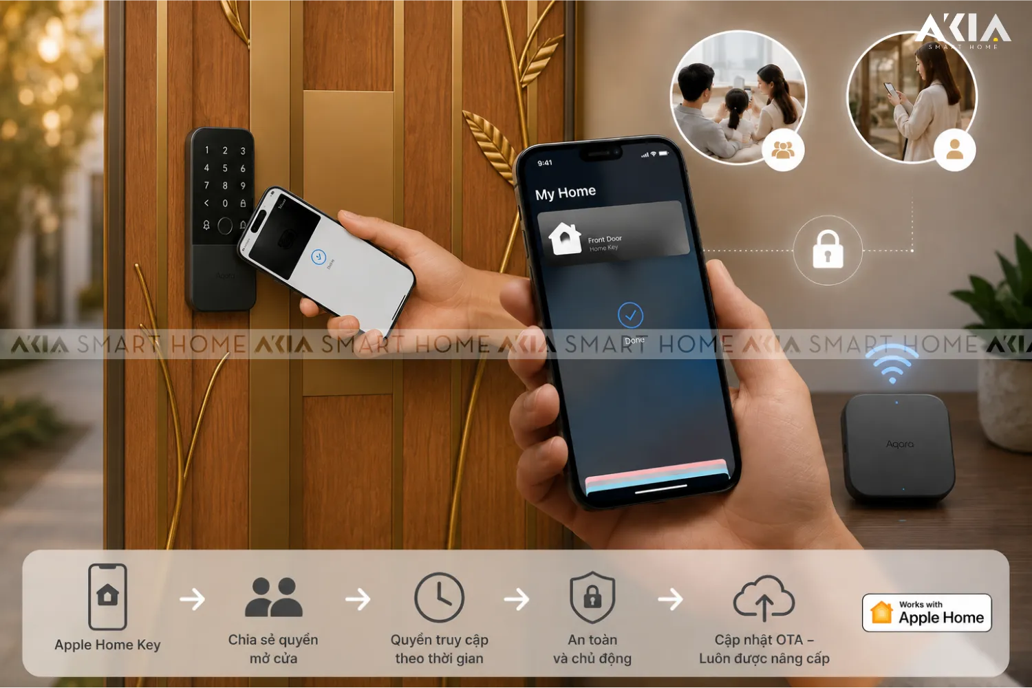 Khóa Cửa Thông Minh Aqara U500 Phù Hợp Nhiều Loại Cửa - Akia Smart Home