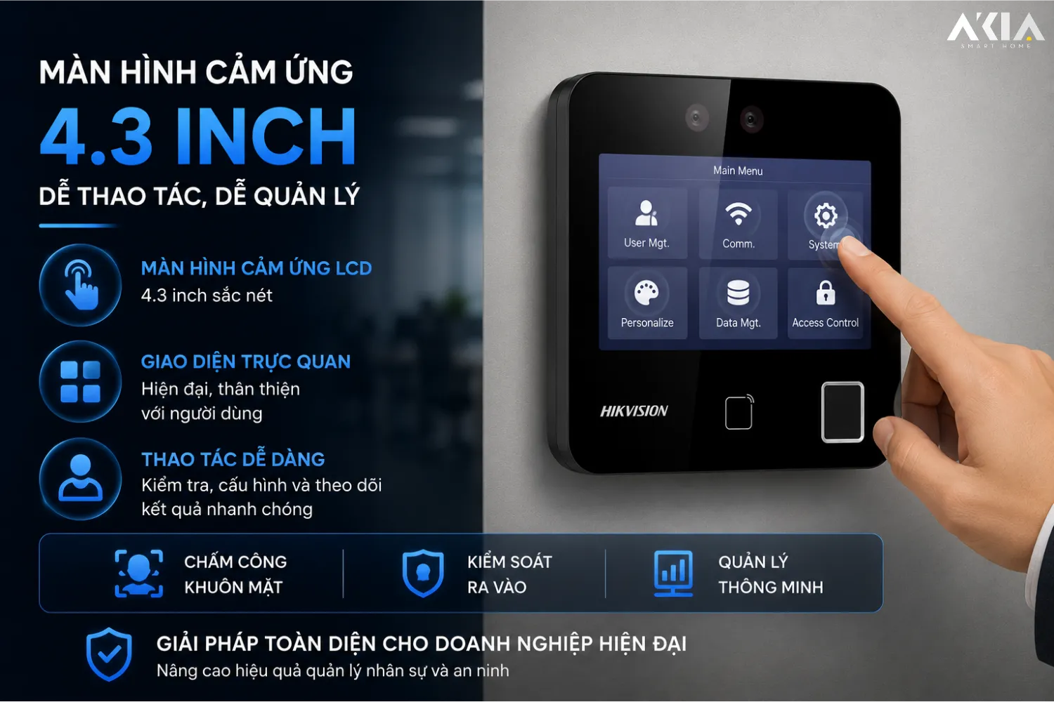 Máy Chấm Công Khuôn Mặt Hikvision Sh-K1T9343Mfwx 11 Máy Chấm Công Khuôn Mặt Hikvision Sh-K1T9343Mfwx - Akia Smart Home
