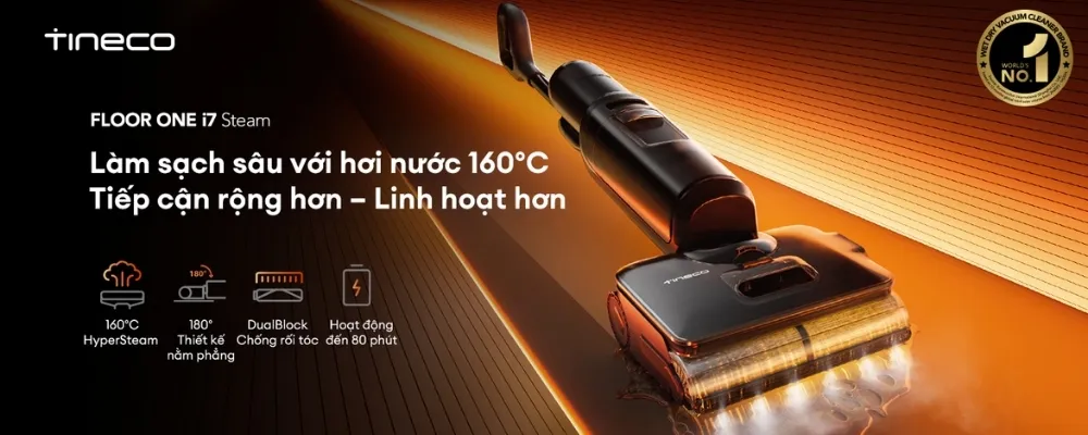 Máy Hút Bụi Lau Sàn Khô Ướt Tineco Floor One I7 Steam 10 Máy Hút Bụi Lau Sàn Khô Ướt Tineco Floor One I7 Steam - Akia Smart Home