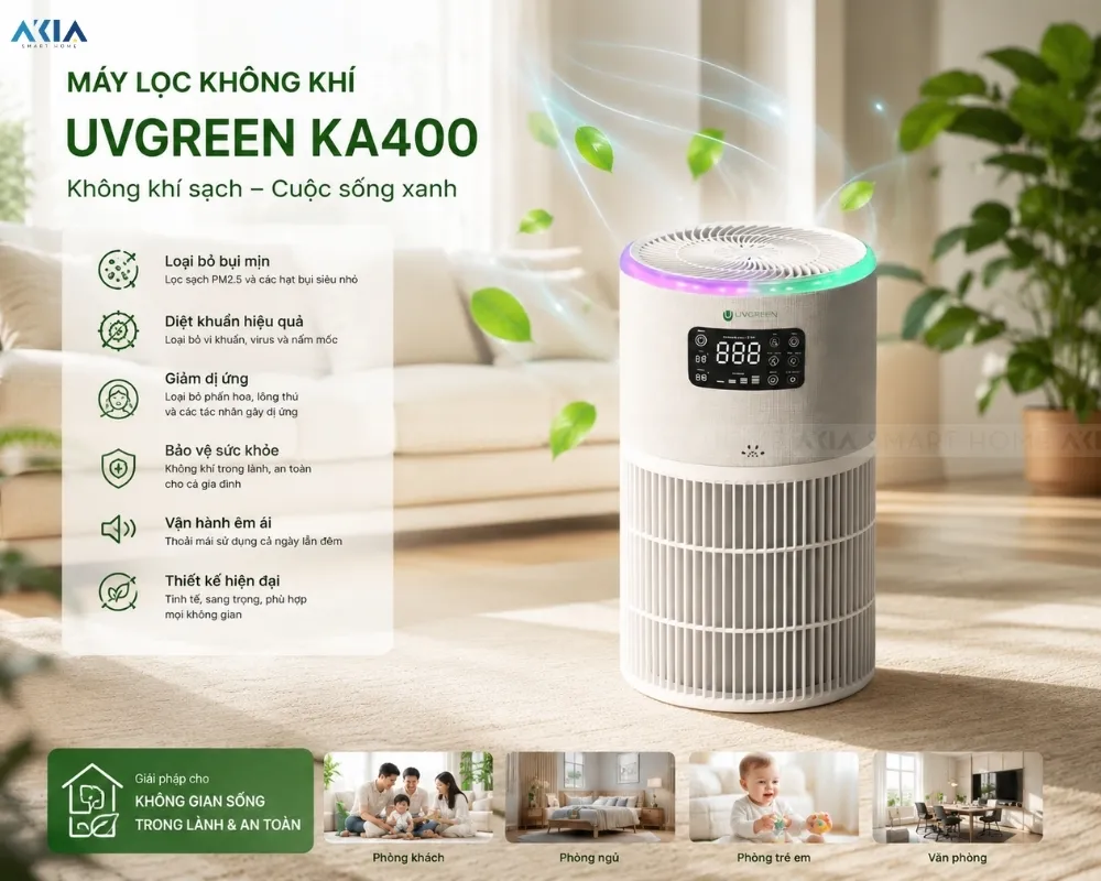 Máy Lọc Không Khí Uvgreen Ka400 6 Máy Lọc Không Khí Uvgreen Ka400 - Akia Smart Home