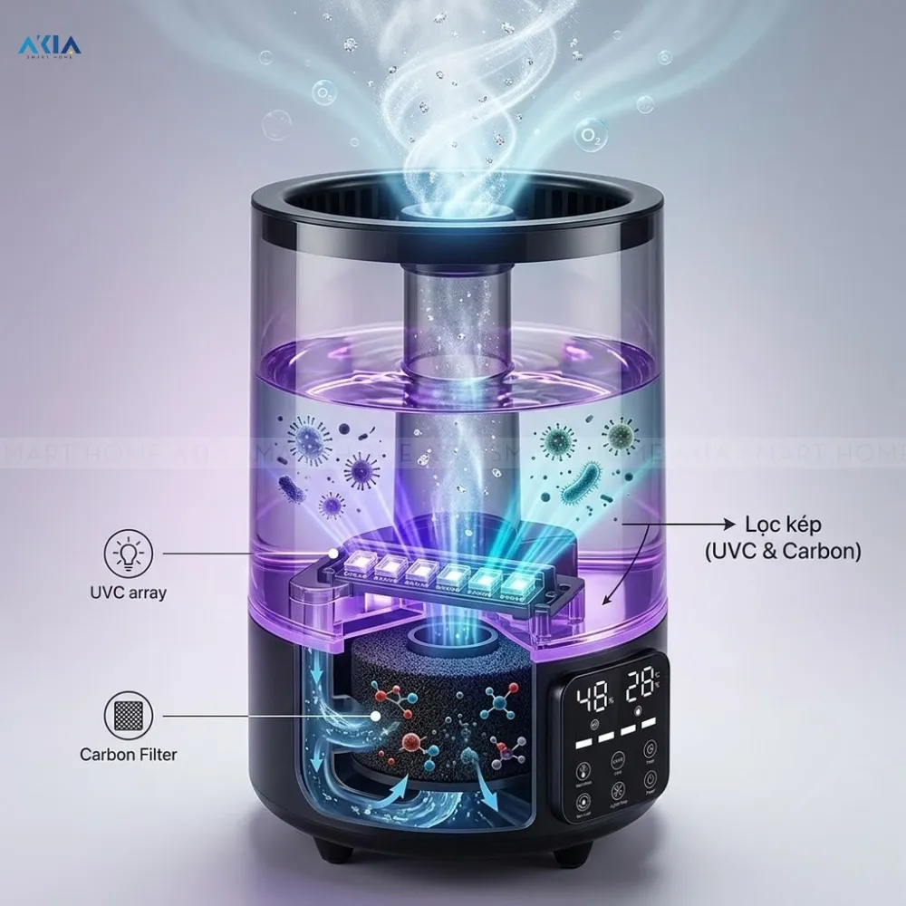 Máy Tạo Ẩm Uvgreen Kh200Eb 6 Máy Tạo Ẩm Uvgreen Kh200Eb - Akia Smart Home