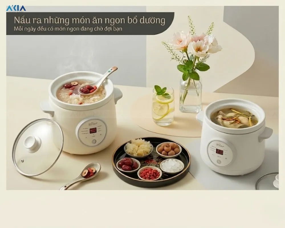 Nồi Nấu Chậm 1.5L Bear Sb-Nnc15 9 Nồi Nấu Chậm 1.5L Bear Sb-Nnc15 - Akia Smart Home