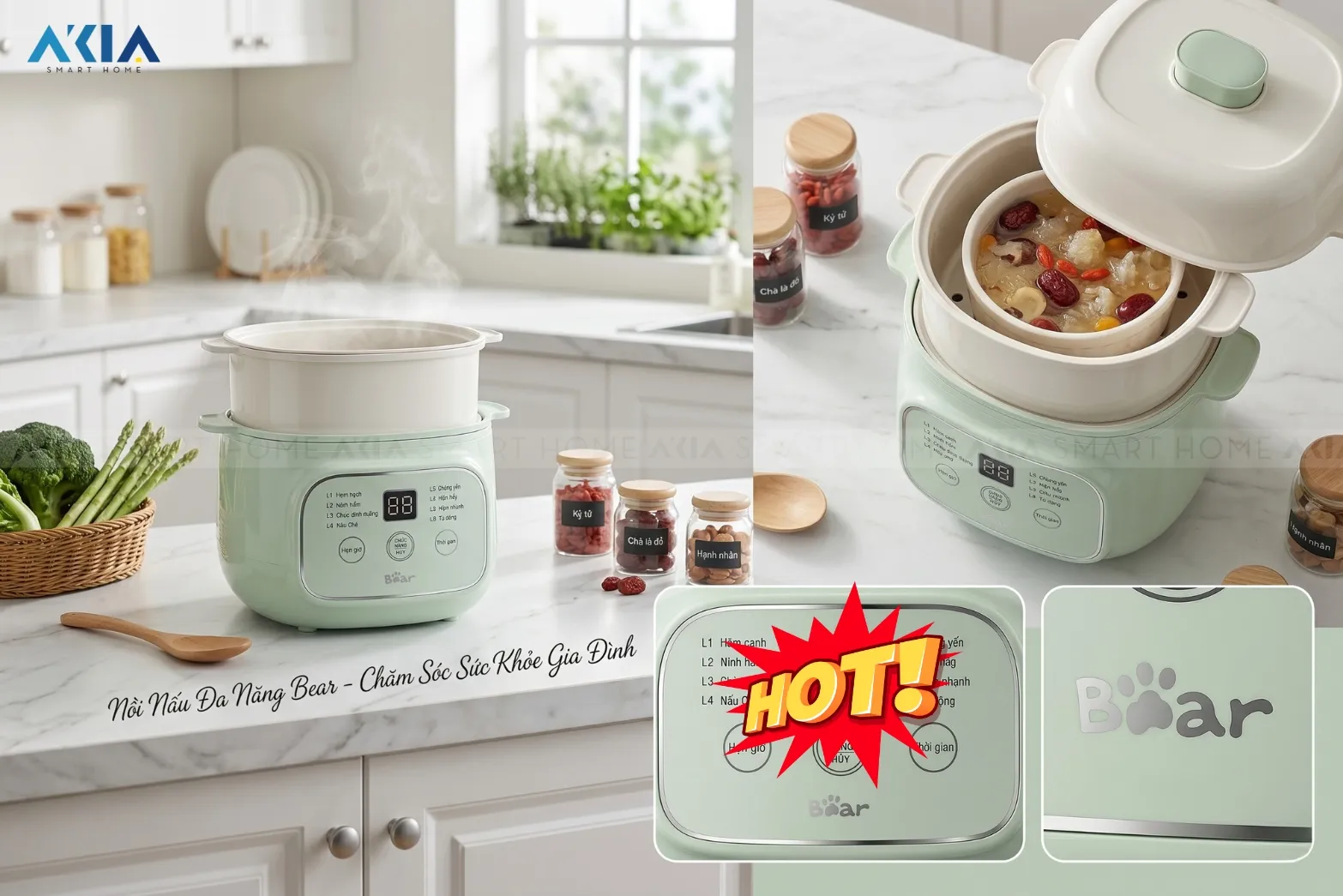 Nồi Nấu Chậm 0.8L Bear Est-085Dh 25 Nồi Nấu Chậm 0.8L Bear Est-085Dh - Akia Smart Home