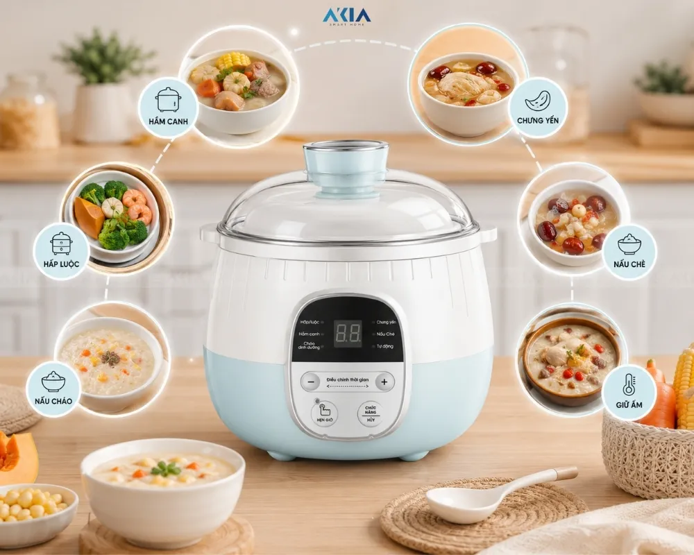 Nồi Nấu Chậm Bear Sube001 0.8L 22 Nồi Nấu Chậm Bear Sube001 0.8L - Akia Smart Home