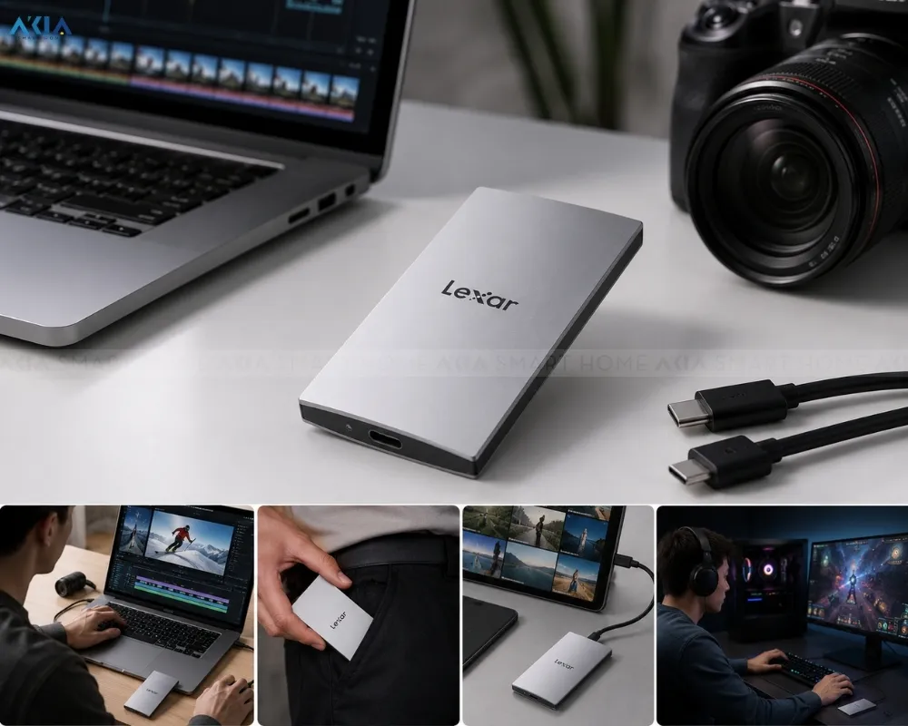 Ổ Cứng Lexar Es3 Ssd 1Tb Usb Gen2 Portable Ssd External Solid 12 Ổ Cứng Lexar Es3 Ssd 1Tb Usb Gen2 Portable Ssd External Solid - Akia Smart Home