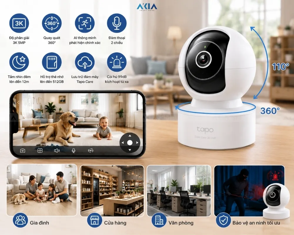 Camera Wifi Trong Nhà Ai Tapo C232 8 Camera Wifi Trong Nhà Ai Tapo C232 - Akia Smart Home