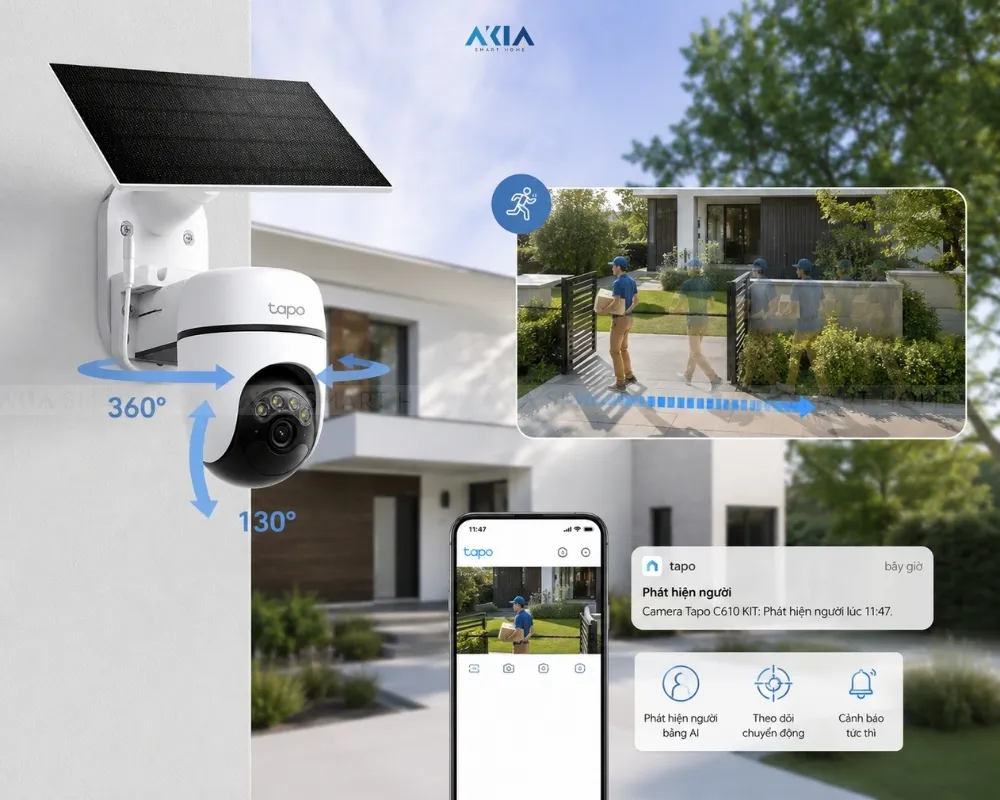 Camera An Ninh Quay Quét Năng Lượng Mặt Trời Tapo C610 Kit 9 Camera An Ninh Quay Quét Năng Lượng Mặt Trời Tapo C610 Kit - Akia Smart Home