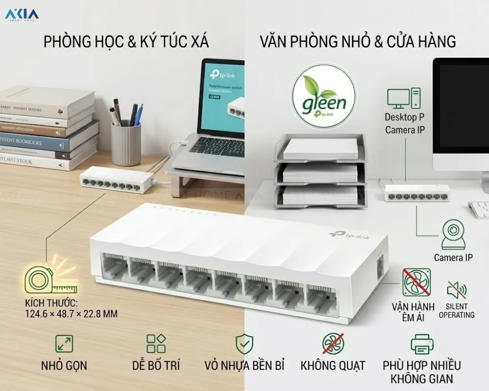 Bộ Chia Mạng Tplink Ls1008 8 Cổng 10/100Mbps 15 Bộ Chia Mạng Tplink Ls1008 8 Cổng 10/100Mbps - Akia Smart Home