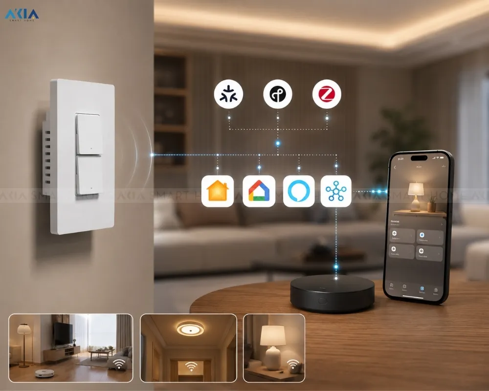 Công Tắc Cảm Biến Hiện Diện Aqara H2 Ws-K22D 30 Công Tắc Cảm Biến Hiện Diện Aqara H2 – Presence Switch H2 Us Ws-K22D - Akia Smart Home
