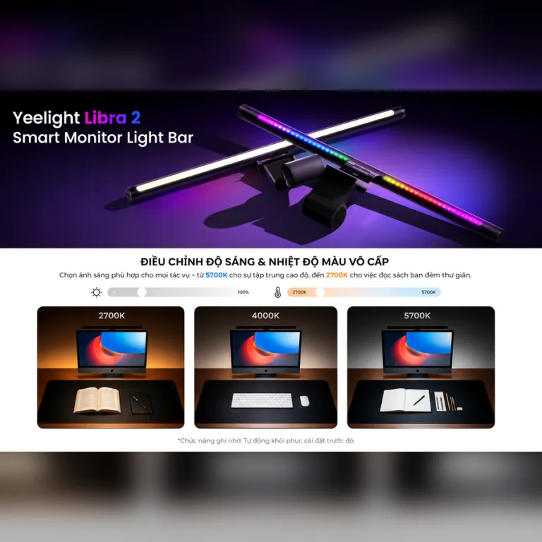Đèn kẹp màn hình Yeelight LED Screen Light Bar Libra 2 – Hỗ trợ Homekit - AKIA Smart Home