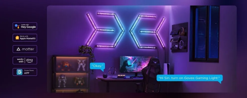 Đèn Led Dán Tường Govee Gaming Wall Light H6063 27 Đèn Led Dán Tường Govee Gaming Wall Light H6063 - Akia Smart Home
