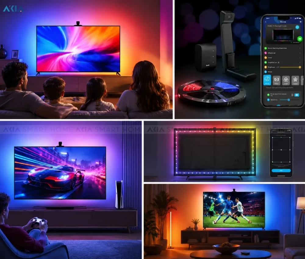 Đèn Led Dây Govee Tv Backlight 3 Lite H6097 (40-50Inch) 8 Đèn Led Dây Govee Tv Backlight 3 Lite H6097 (40″-50″) - Akia Smart Home