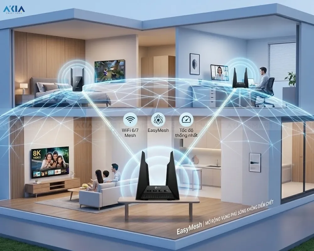 Router Wi-Fi 7 Gaming Archer Ge800 Be19000 16 Gaming Router Wi-Fi 7 Archer Ge800 Be19000 Ba Băng Tần - Akia Smart Home