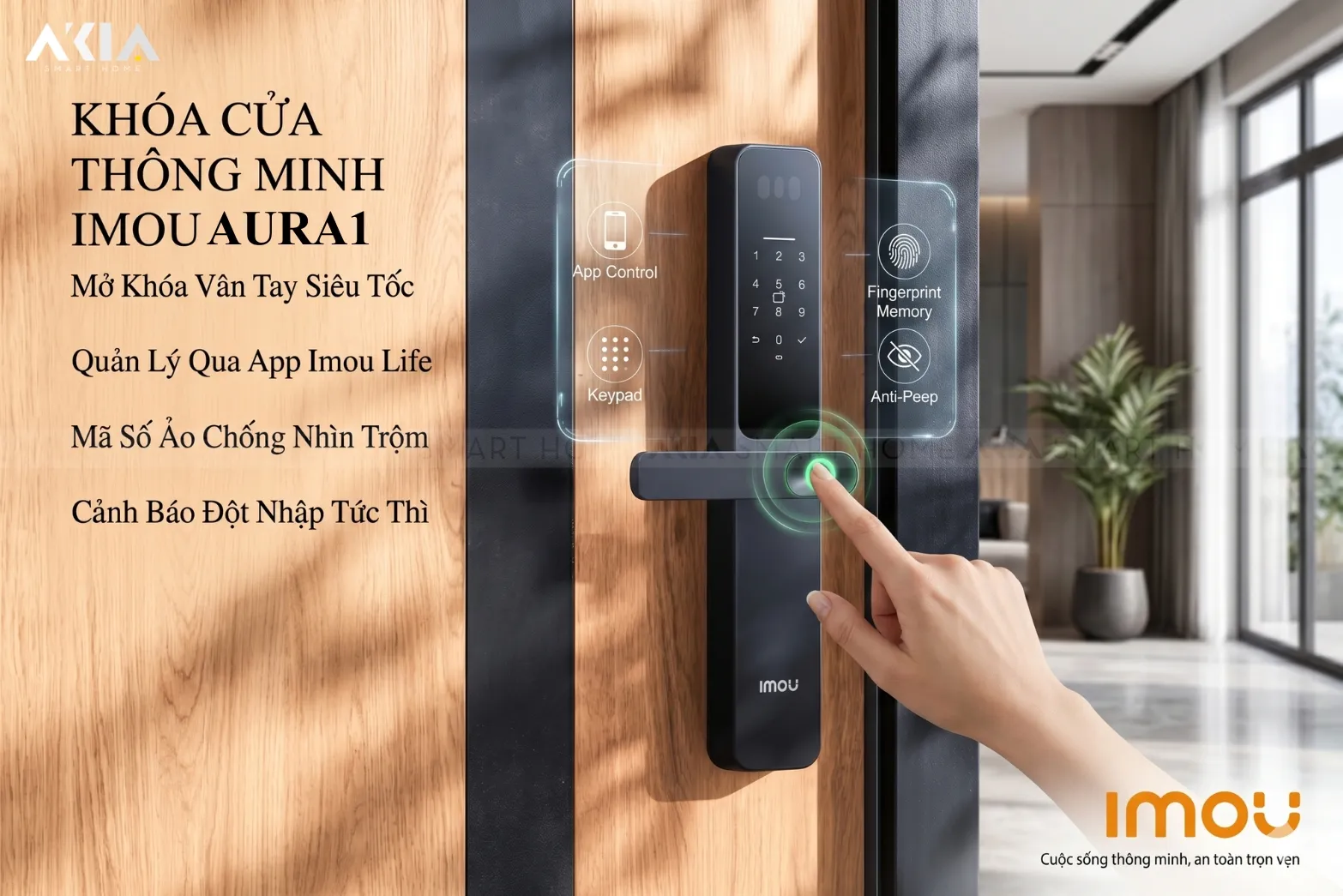 Khóa Vân Tay Thông Minh Imou Aura1 7 Khóa Vân Tay Thông Minh Imou Aura1 - Akia Smart Home