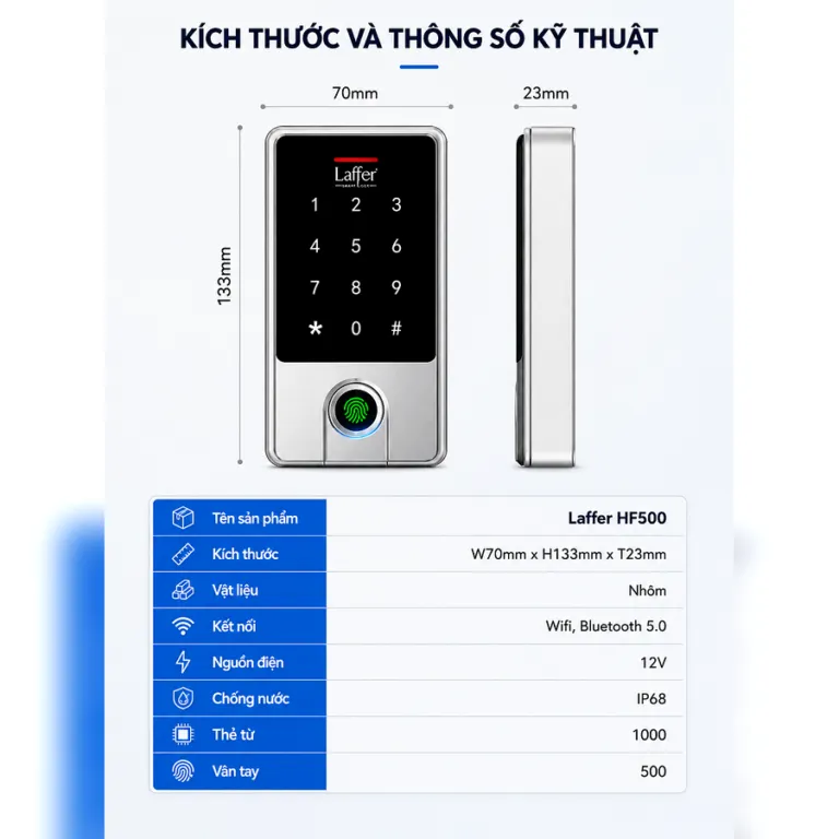 Hệ thống kiểm soát cửa thông minh Laffer HF500 - AKIA Smart Home