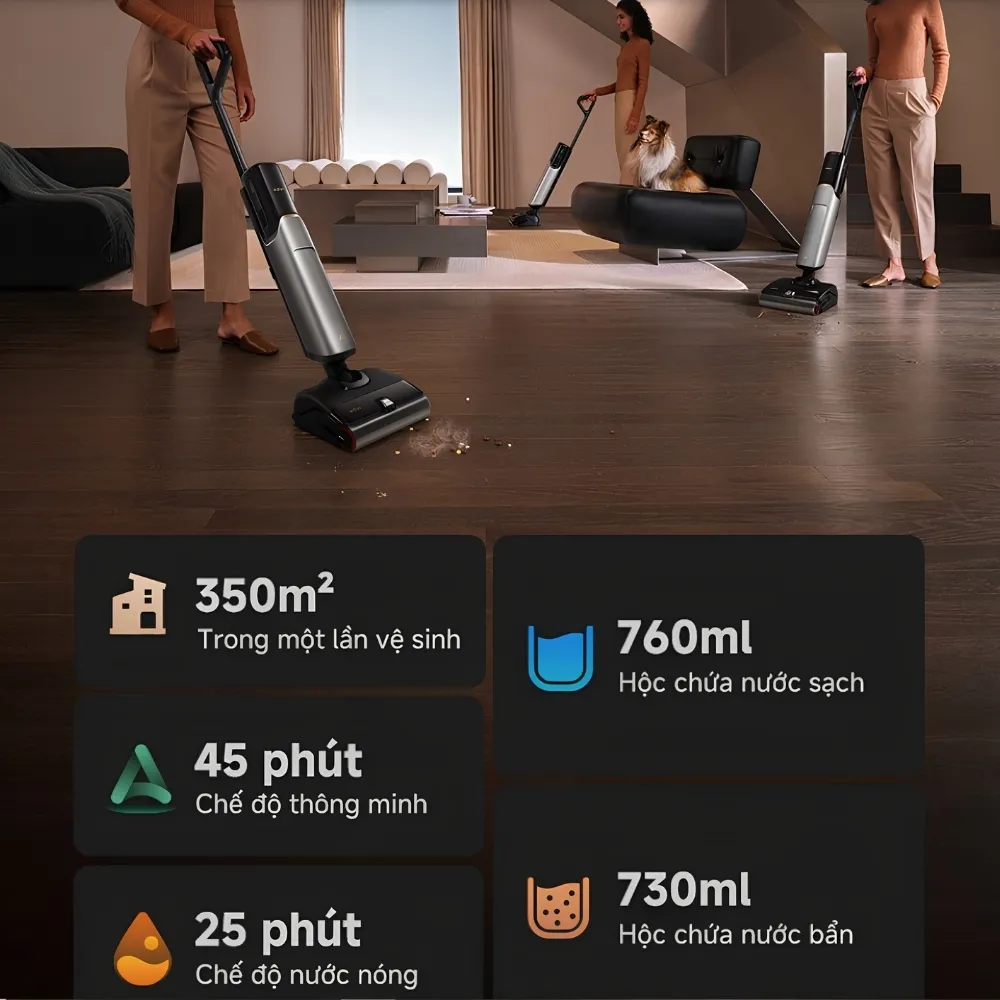 Máy Hút Bụi Lau Nhà Mova X4 Pro 21 Máy Hút Bụi Khô Và Ướt Mova X4 Pro - Akia Smart Home