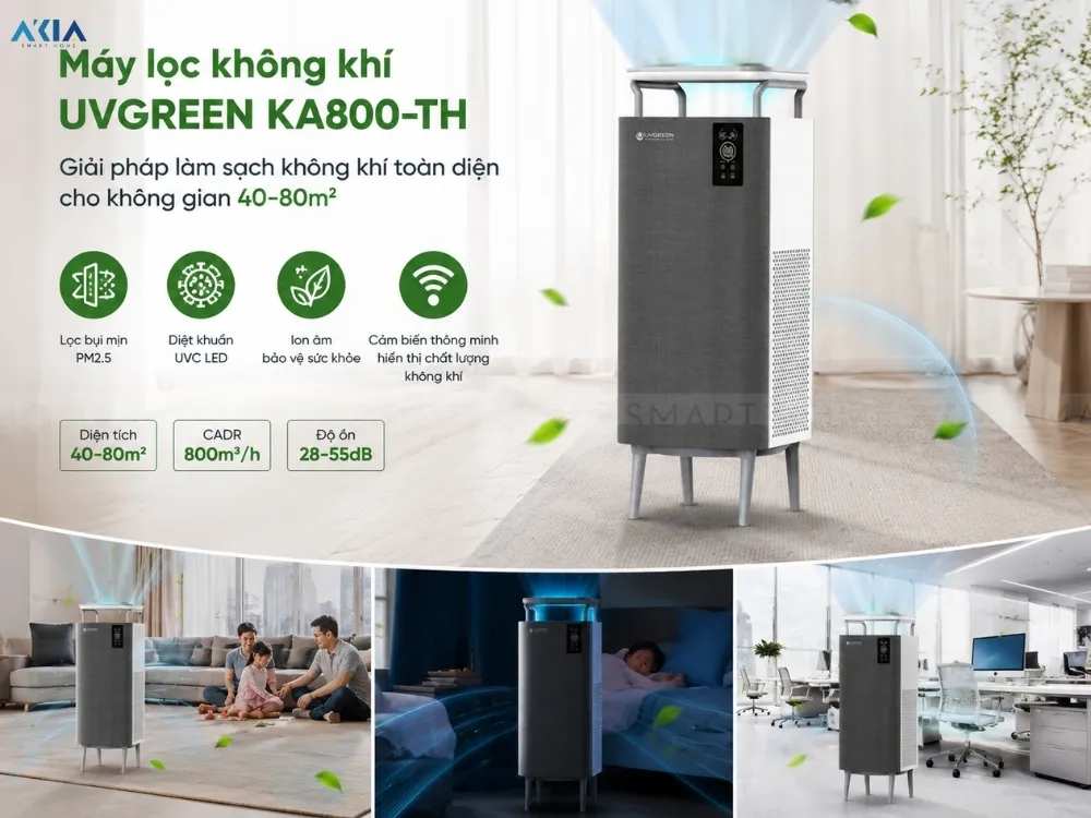 Máy Lọc Không Khí Diệt Khuẩn Uvgreen Ka800 Th 8 Máy Lọc Không Khí Diệt Khuẩn Uvgreen Ka800 Th - Akia Smart Home