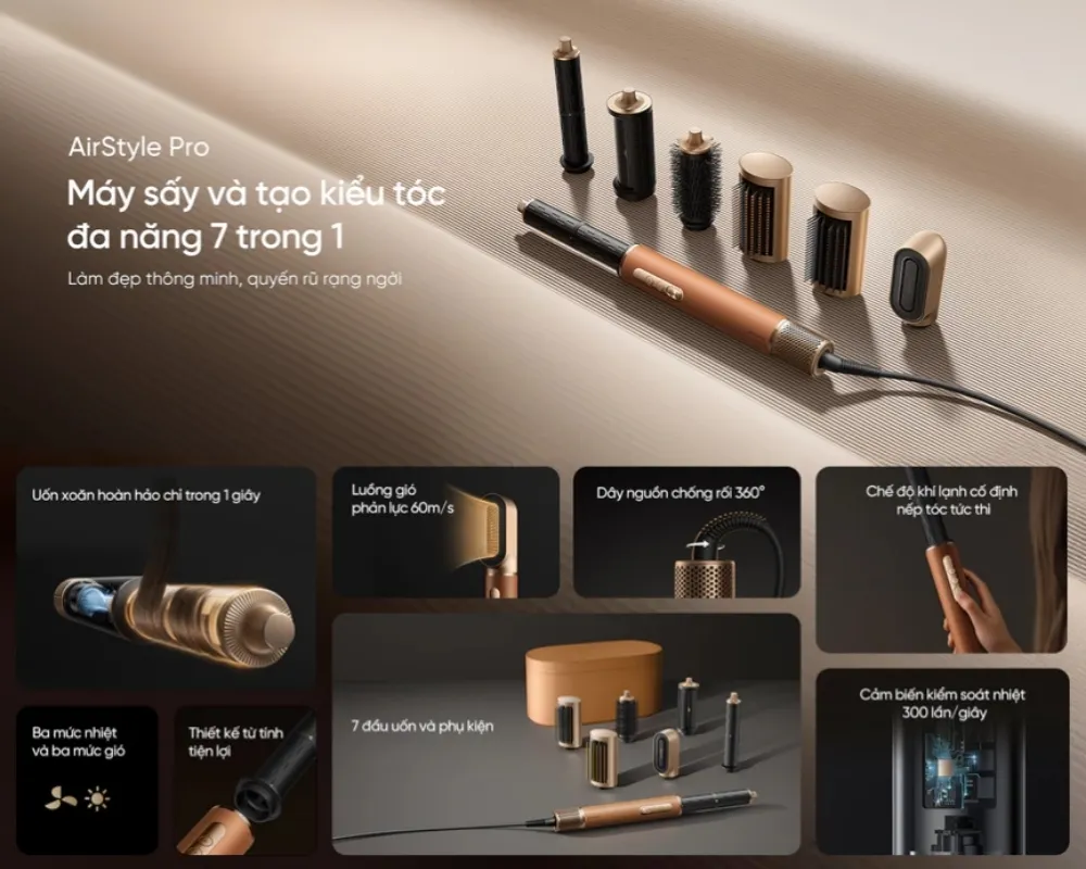 Máy Sấy Tóc Và Tạo Kiểu Dreame Airstyle Pro Đa Năng 7 Trong 1 8 Máy Sấy Tóc Và Tạo Kiểu Dreame Airstyle Pro Đa Năng 7 Trong 1 - Akia Smart Home