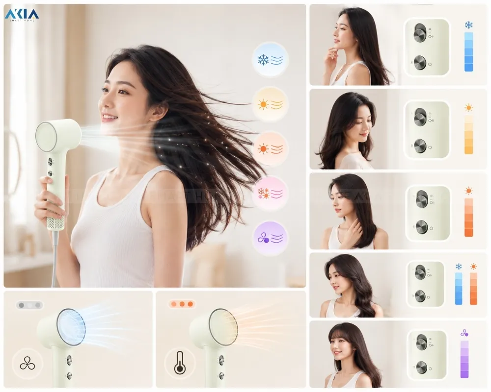 Máy Sấy Tóc Dreame Hair Mini 14 Máy Sấy Tóc Dreame Hair Mini - Akia Smart Home