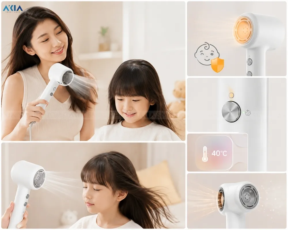 Máy Sấy Tóc Dreame Hair Mini 15 Máy Sấy Tóc Dreame Hair Mini - Akia Smart Home