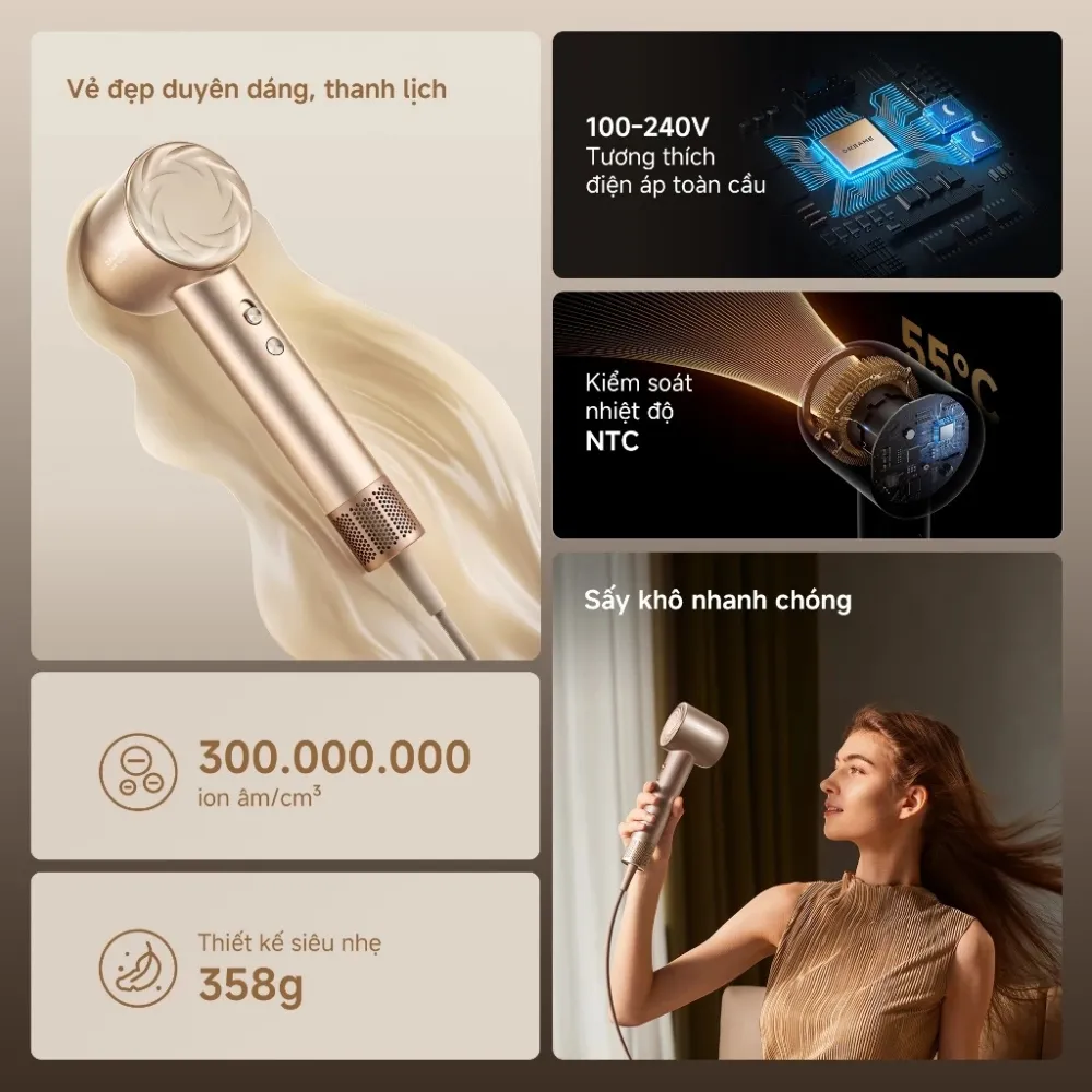 Máy Sấy Tóc Ion Âm Dreame Glory Uni 16 Máy Sấy Tóc Ion Âm Dreame Glory Uni - Akia Smart Home