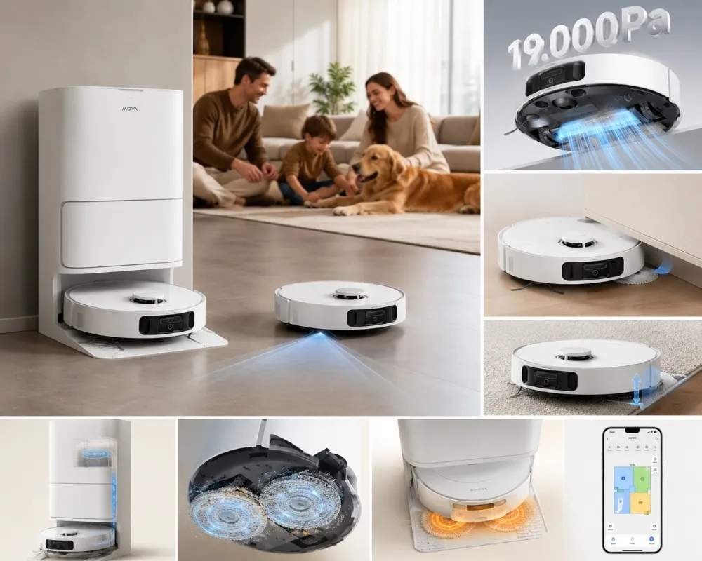 Robot Hút Bụi Lau Nhà Mova E40 Ultra 9 Robot Hút Bụi Lau Nhà Mova E40 Ultra - Akia Smart Home