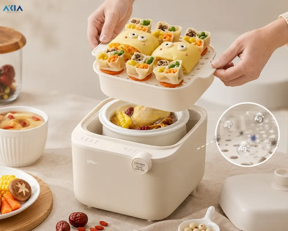Nồi Nấu Chậm 0.8L Bear Sb-Nnc08 13 Nồi Nấu Chậm 0.8L Bear Sb-Nnc08 - Akia Smart Home