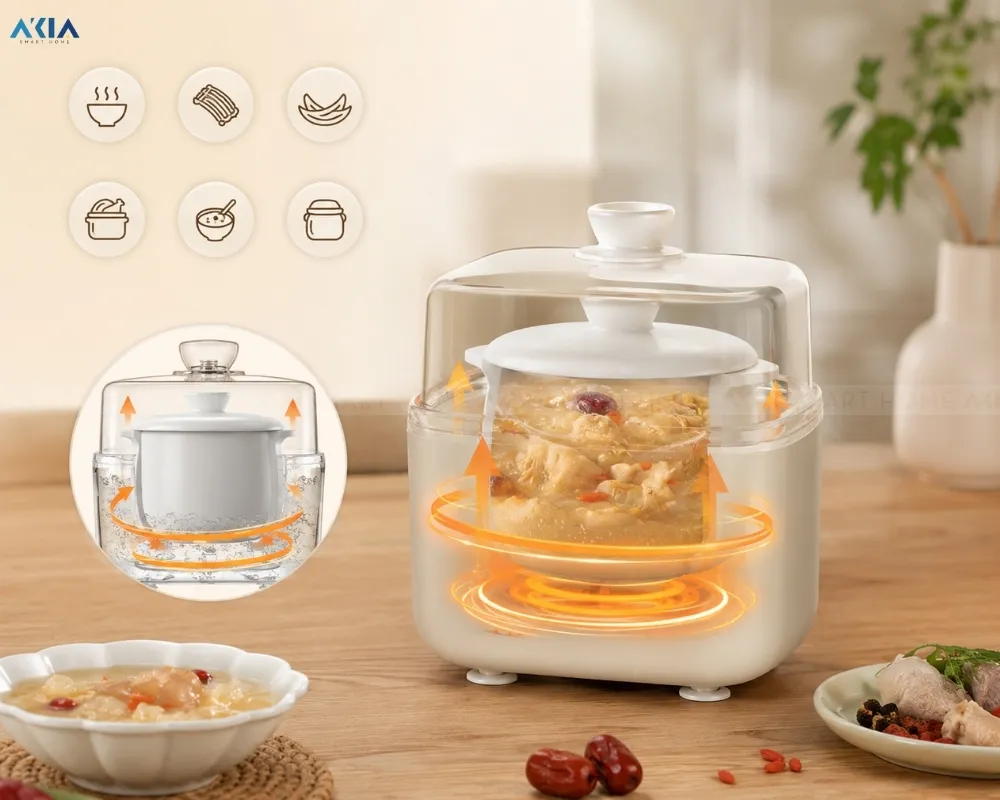 Nồi Nấu Chậm 0.8L Bear Sb-Nnc08 10 Nồi Nấu Chậm 0.8L Bear Sb-Nnc08 - Akia Smart Home
