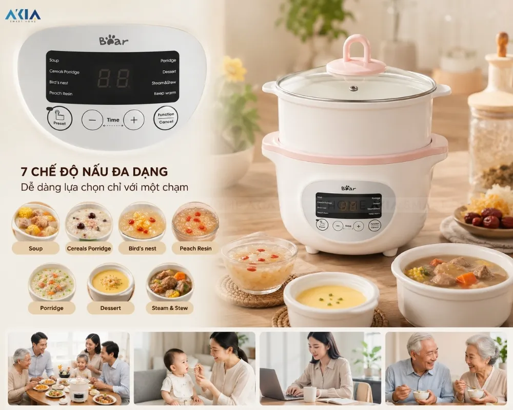Nồi Nấu Chậm Bear Sube002 1.6L 35 Nồi Nấu Chậm 1.6L Bear Sube002 - Akia Smart Home