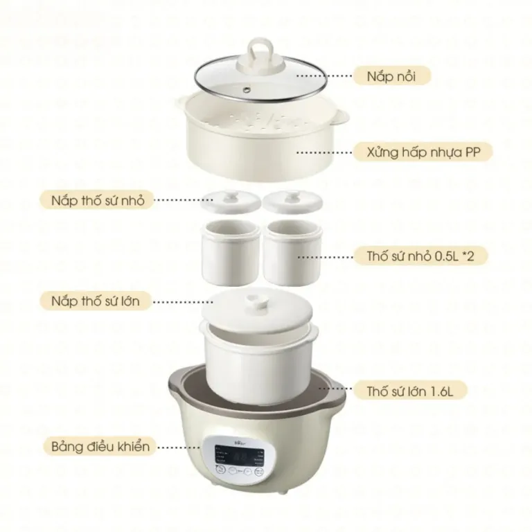 Nồi nấu chậm Bear SUBE002 1.6L - AKIA Smart Home