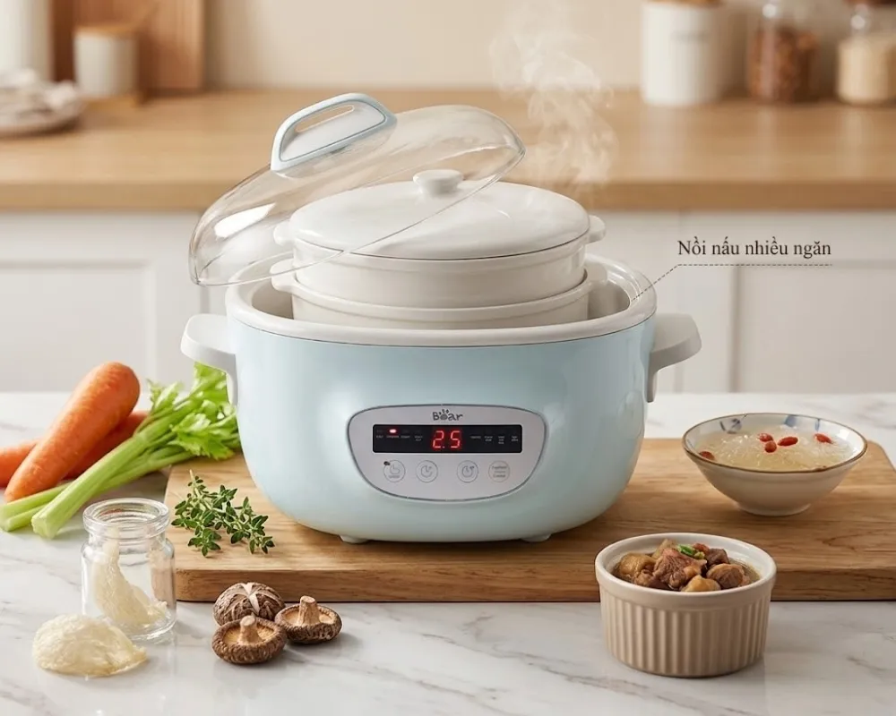 Nồi Nấu Chậm Bear Sube003 2.5L 9 Nồi Nấu Chậm Bear Sube003 2.5L - Akia Smart Home