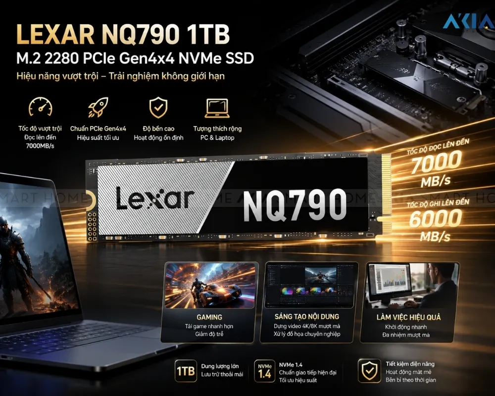 Ổ Cứng Ssd Lexar M.2 2280 Nvme 1Tb Nq790 9 Ổ Cứng Ssd Lexar M.2 2280 Nvme 1Tb Nq790 - Akia Smart Home
