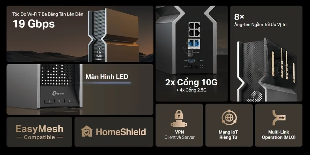 Router Wifi 7 Be19000 Ba Băng Tần Archer Be800 13 Router Wifi 7 Be19000 Ba Băng Tần Archer Be800 - Akia Smart Home