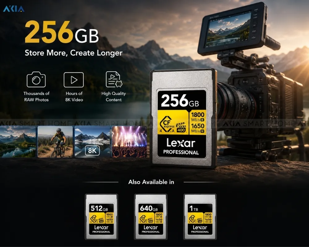 Thẻ Nhớ Lexar Professional Gold Cfexpress 4.0 Type A - 256Gb 15 Thẻ Nhớ Lexar Professional Gold Cfexpress 4.0 Type A – 256Gb - Akia Smart Home